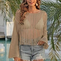 khaki long sleeve crochet crop top